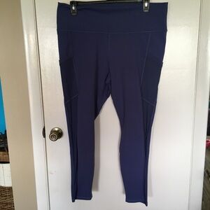 New Powerhold by Fabletics Women's Blue High-Waisted Leggings SZ 3X